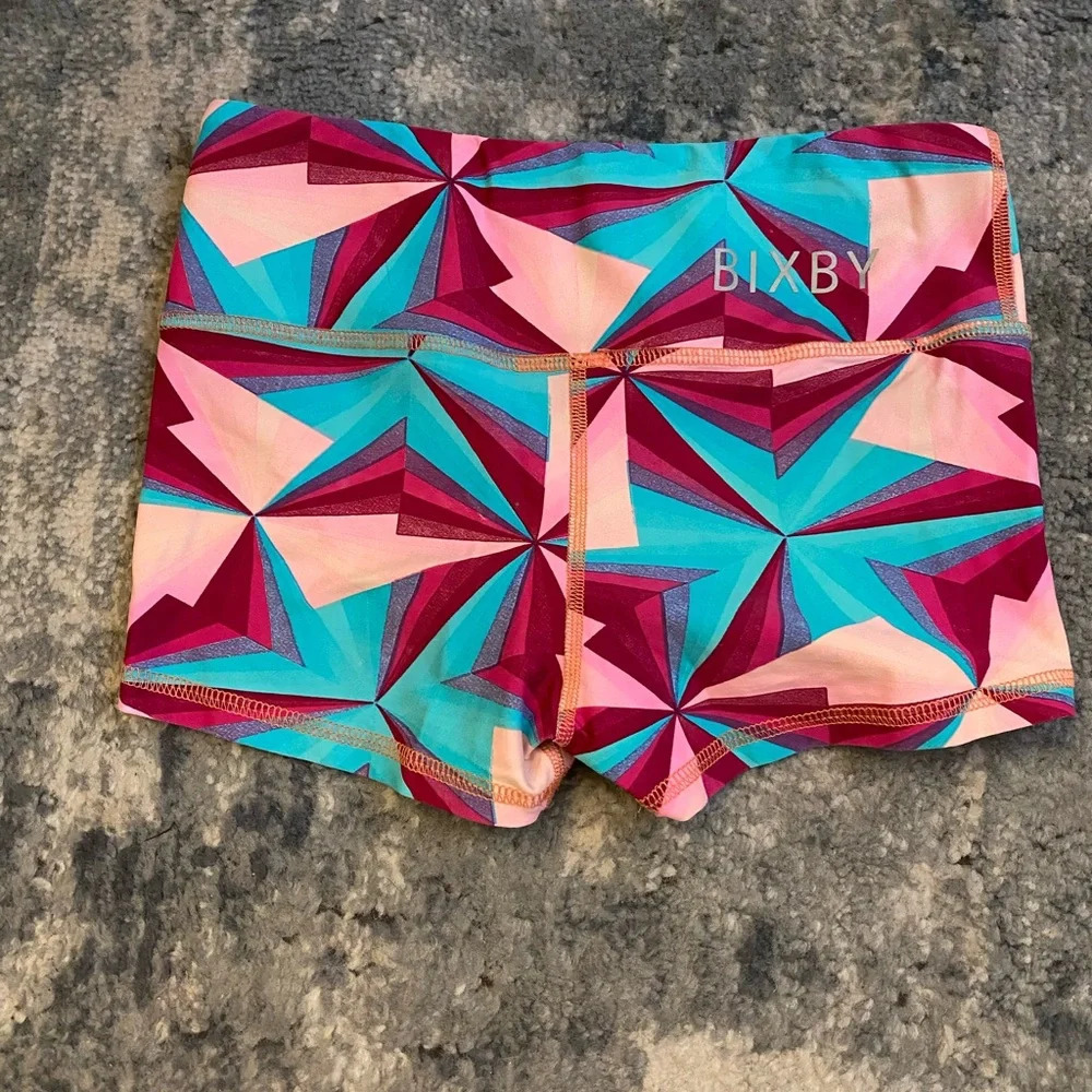 Bixby Stained-glass kaleidoscope CrossFit Shorts, SZ XS. - Picture 2 of 3